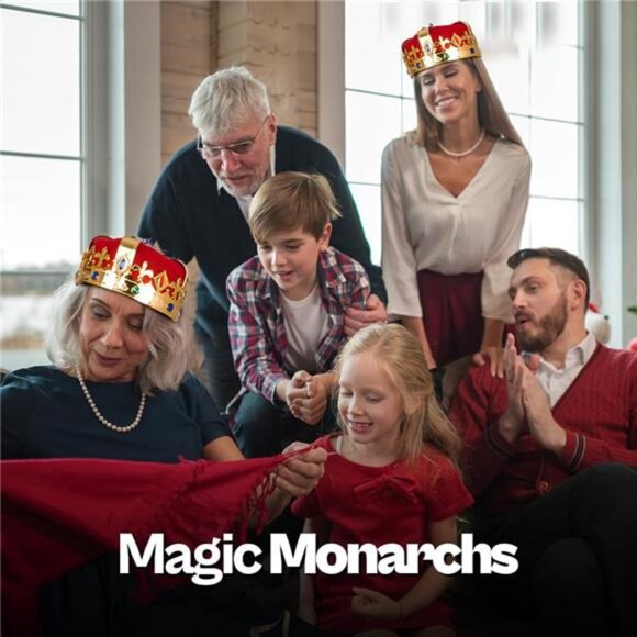 Funny Party Hats Kings Crown - Royal King's Crown and Scepter - Costume Hats - Picture 5 of 7